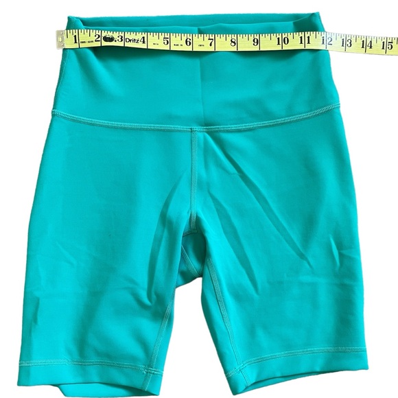 Lululemon Wunder Train High Rise Short 8” Teal Green Workout Bike Shorts Size 4 - Picture 3 of 7